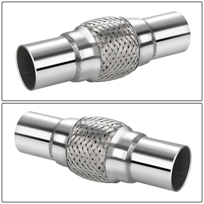 2 in. OD 8 in. L Double Braid Exhaust Flex Pipe <br> 4 in.Flex Section