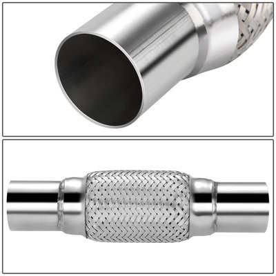 2 in. OD 10 in. L Double Braid Exhaust Flex Pipe <br> 6 in. Flex Section