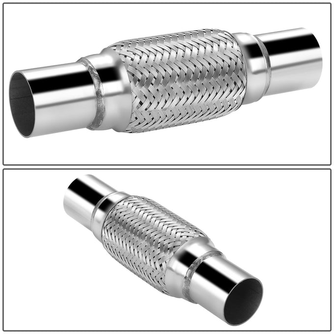 2 in. OD 10 in. L Double Braid Exhaust Flex Pipe <br> 6 in. Flex Section