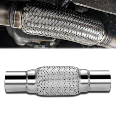 2 in. OD 10 in. L Double Braid Exhaust Flex Pipe <br> 6 in. Flex Section