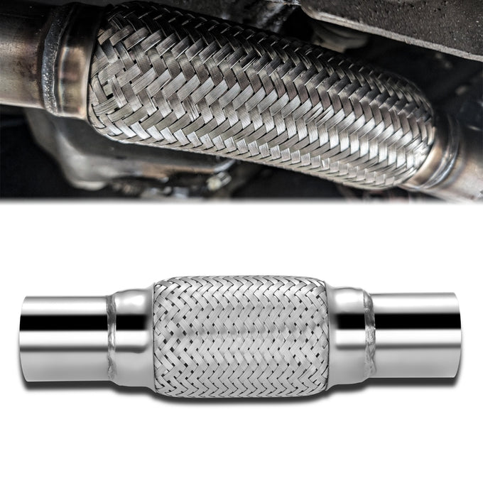 2 in. OD 10 in. L Double Braid Exhaust Flex Pipe <br> 6 in. Flex Section