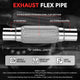 2 in. OD 12 in. L Double Braid Exhaust Flex Pipe <br> 8in. Flex Section