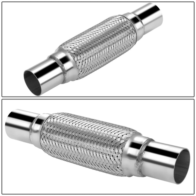 2 in. OD 12 in. L Double Braid Exhaust Flex Pipe <br> 8in. Flex Section