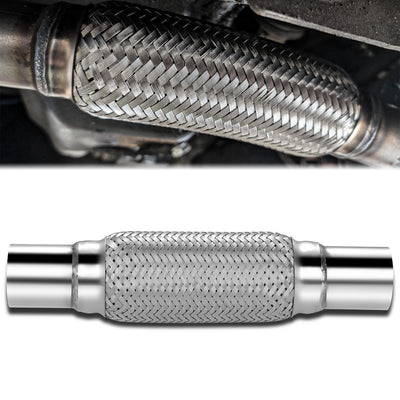2 in. OD 12 in. L Double Braid Exhaust Flex Pipe <br> 8in. Flex Section
