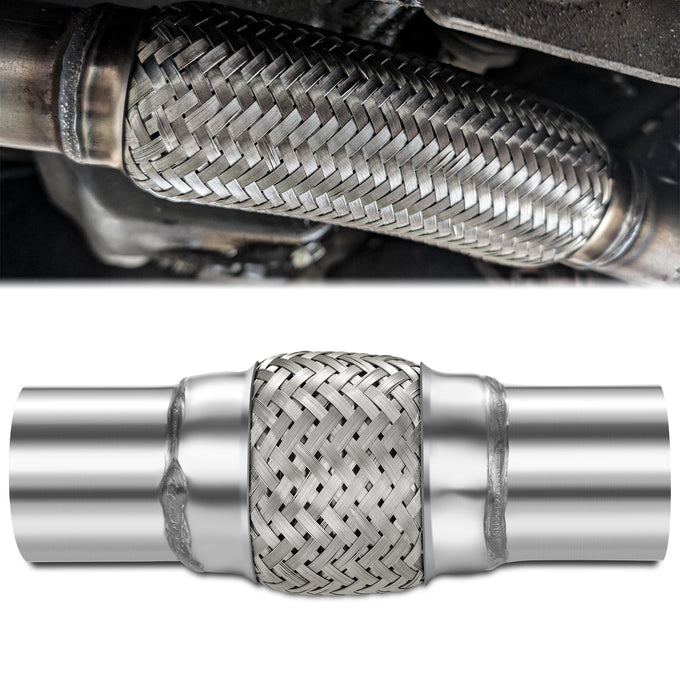 2.25 in. OD 8 in. L Double Braid Exhaust Flex Pipe <br> 4 in.Flex Section