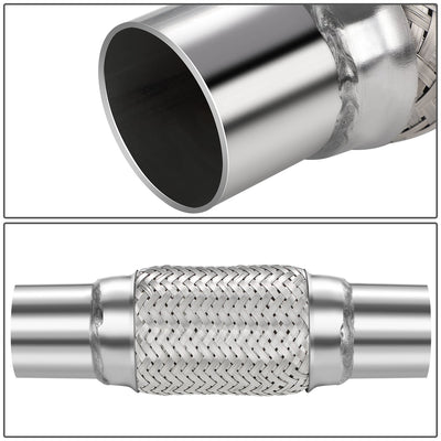 2.25 in. OD 10 in. L Double Braid Exhaust Flex Pipe <br> 6 in. Flex Section