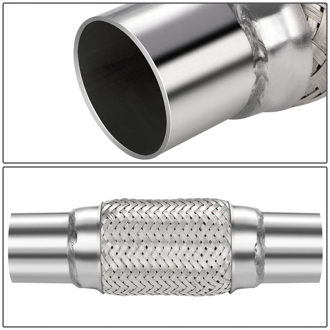 2.25 in. OD 10 in. L Double Braid Exhaust Flex Pipe <br> 6 in. Flex Section