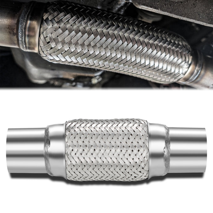 2.25 in. OD 10 in. L Double Braid Exhaust Flex Pipe <br> 6 in. Flex Section