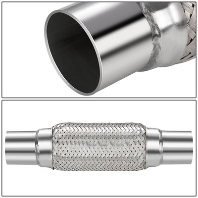 2.25 in. OD 12 in. L Double Braid Exhaust Flex Pipe <br> 8in. Flex Section