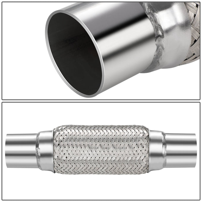 2.25 in. OD 12 in. L Double Braid Exhaust Flex Pipe <br> 8in. Flex Section