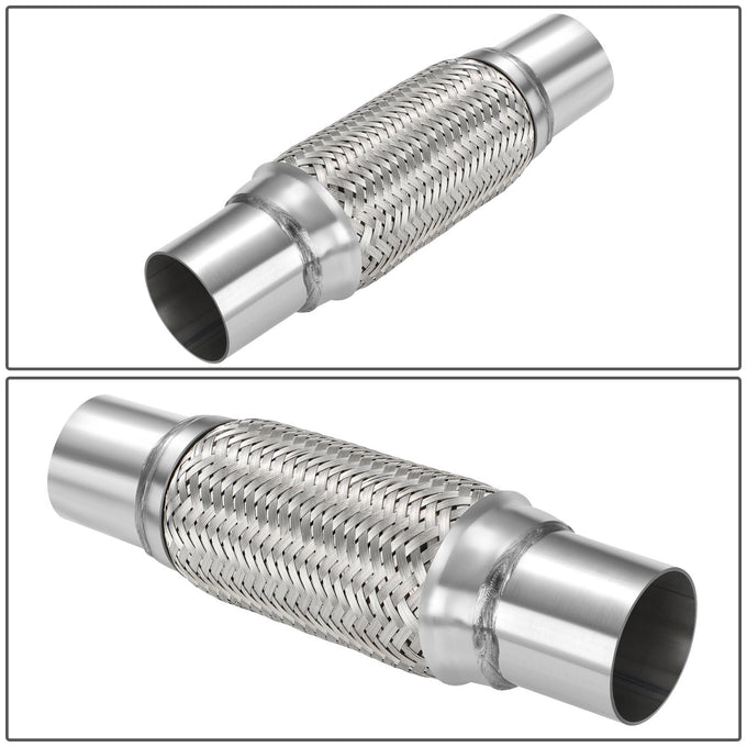 2.25 in. OD 12 in. L Double Braid Exhaust Flex Pipe <br> 8in. Flex Section
