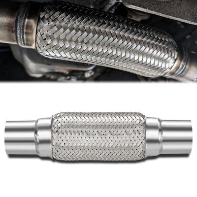 2.25 in. OD 12 in. L Double Braid Exhaust Flex Pipe <br> 8in. Flex Section