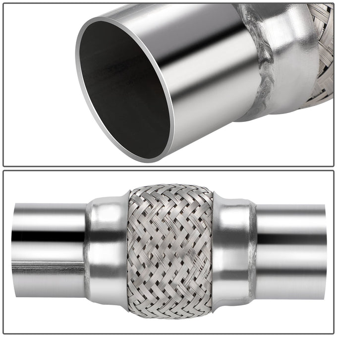 2.5 in. OD 8 in. L Double Braid Exhaust Flex Pipe <br> 4 in.Flex Section