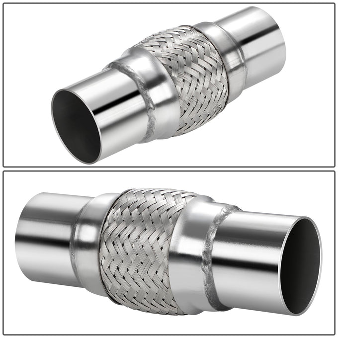2.5 in. OD 8 in. L Double Braid Exhaust Flex Pipe <br> 4 in.Flex Section