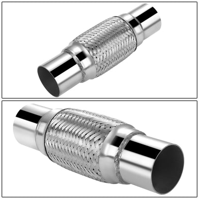 2.5 in. OD 10 in. L Double Braid Exhaust Flex Pipe <br> 6 in. Flex Section