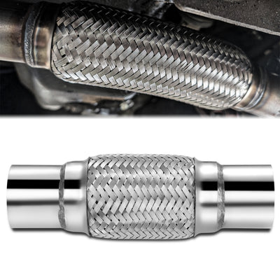 2.5 in. OD 10 in. L Double Braid Exhaust Flex Pipe <br> 6 in. Flex Section