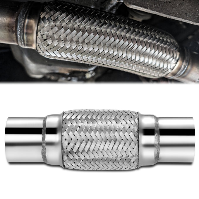 2.5 in. OD 10 in. L Double Braid Exhaust Flex Pipe <br> 6 in. Flex Section