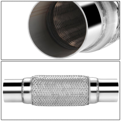 2.5 in. OD 12 in. L Double Braid Exhaust Flex Pipe <br> 8in. Flex Section