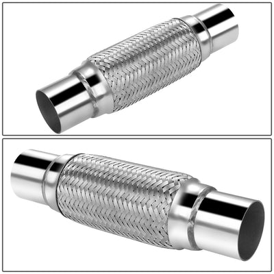 2.5 in. OD 12 in. L Double Braid Exhaust Flex Pipe <br> 8in. Flex Section