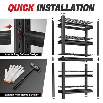5-Tier Shelves 72in. Adjustable Storage Shelving <br>Universal