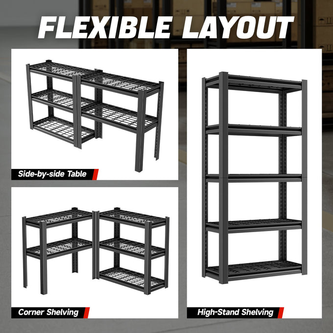 5-Tier Shelves 72in. Adjustable Storage Shelving <br>Universal