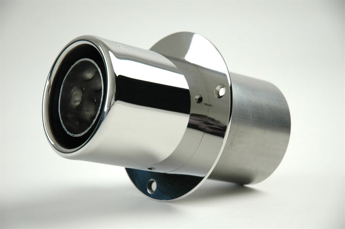 Power Tip Muffler, Transom Mount <br> 4ininlet, 4in overall.