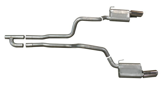 2.5in Aluminized Cat-Back Dual Exhaust System <br> 05-10 Ford Mustang Base 4.0L