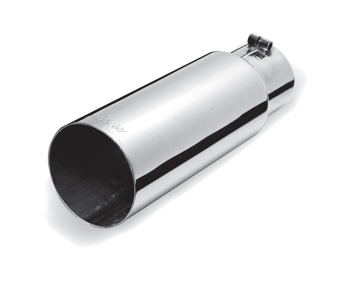 3.5in Polished Round Straight Exhaust Tip <br> Inlet 2.50in; Outlet 3.5in; L 12in