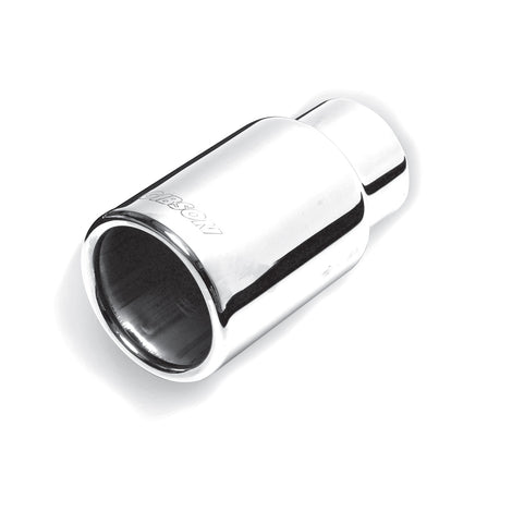 3in Polished Round Straight Exhaust Tip <br> Inlet 2.25in; Outlet 3in; L 6in