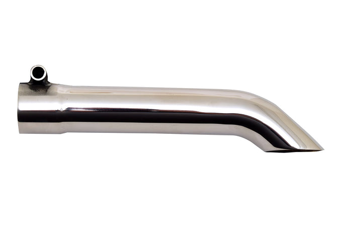 1.5in Polished Turndown Turndown Exhaust Tip <br> Inlet 1.5in; Outlet 1.5in; L 8in