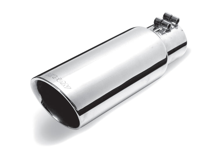 Stainless Steel Double Walled Angle Exhaust Tip <br> Inlet 2.50in; Outlet 4.00in; L 8in