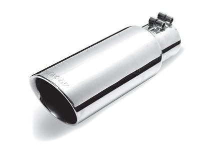 Stainless Steel Double Walled Angle Exhaust Tip <br> Inlet 2.25in; Outlet 4.00in; L 6.50in