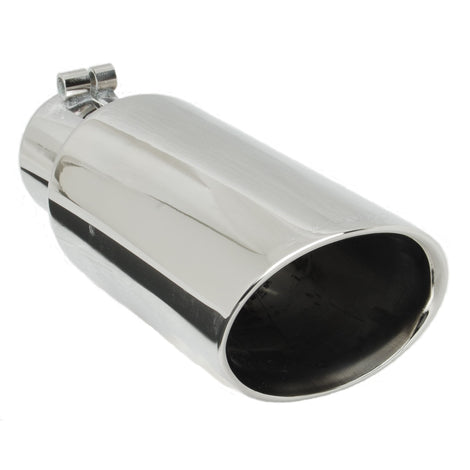 Stainless Steel Double Walled Oval Exhaust Tip <br> Inlet 2.375in; Outlet 3.5in; L 11in