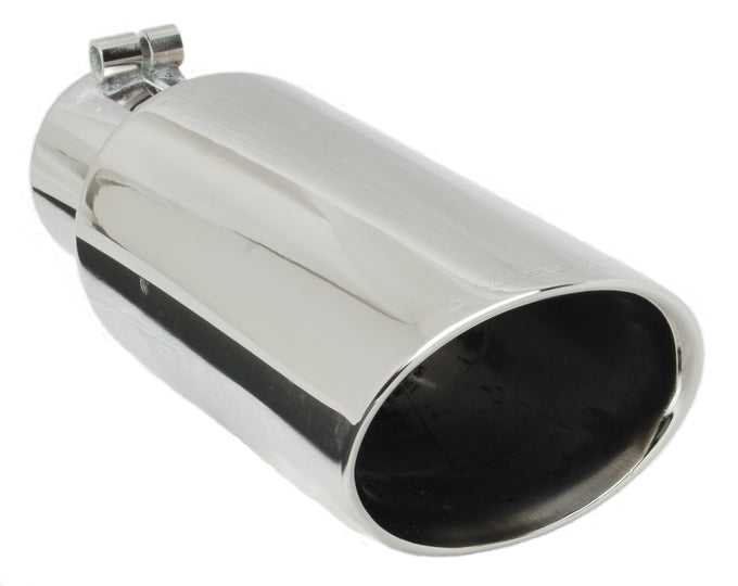 Stainless Steel Double Walled Oval Exhaust Tip <br> Inlet 2.375in; Outlet 3.5in; L 11in