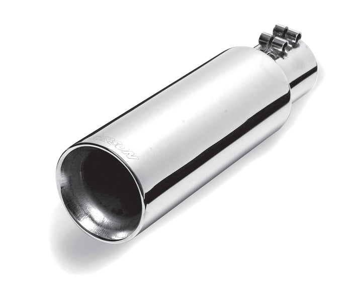Stainless Steel Double Walled Straight Exhaust Tip <br> Inlet 2.50in; Outlet 4in; L 12in