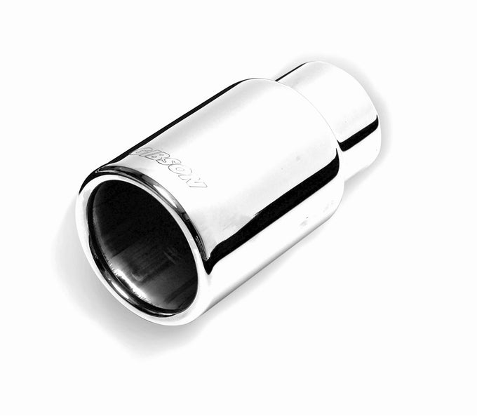 3.5in Polished Round Straight Exhaust Tip <br> Inlet 2.50in; Outlet 3.5in; L 12in