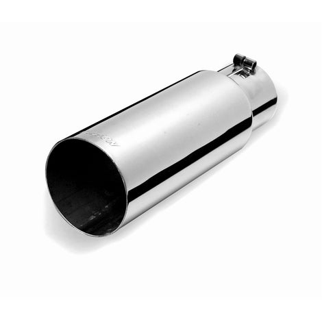 4in Polished Round Angle Exhaust Tip <br> Inlet 2.25in; Outlet 4in; L 12in