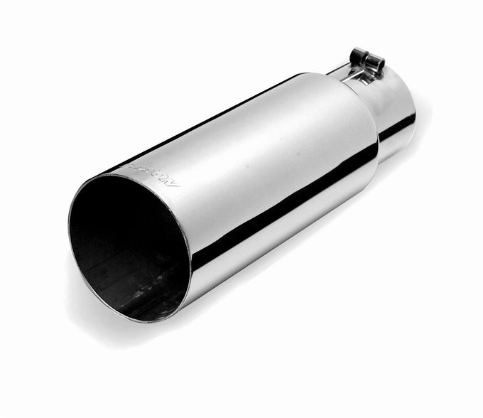 4in Polished Round Angle Exhaust Tip <br> Inlet 2.25in; Outlet 4in; L 12in