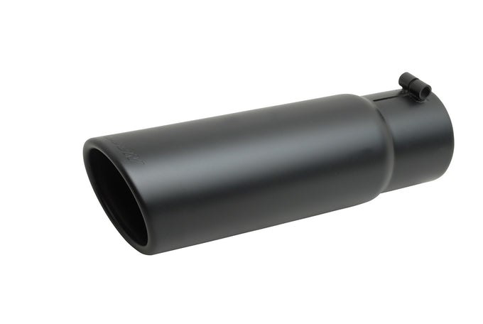6in Black Ceramic Angle Exhaust Tip <br> Inlet 3.5.in; Outlet 6in; L 19in