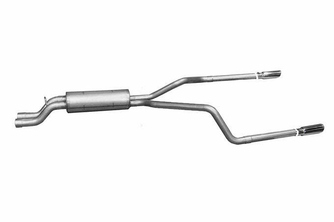 2.5in Cat-Back Dual Split Exhaust w/3.5in Tip <br> 01-06 Chevy Silverado GMC Sierra 2500 3500 HD