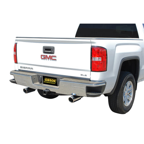 3in/2.25in Cat-Back Dual Split Exhaust w/4in Tip <br> 14-18 Chevy Silverado 1500 GMC Sierra 1500 5.3L