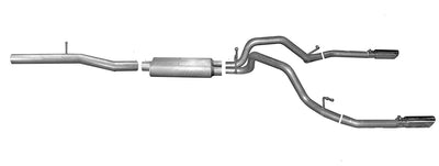 3in/2.25in Cat-Back Dual Split Exhaust w/4in Tip <br> 14-18 Chevy Silverado 1500 GMC Sierra 1500 5.3L