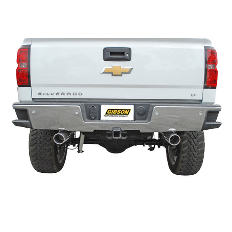 3in/2.25in Cat-Back Dual Split Exhaust w/4in Tip <br> 14-18 Chevy Silverado 1500 GMC Sierra 1500 5.3L