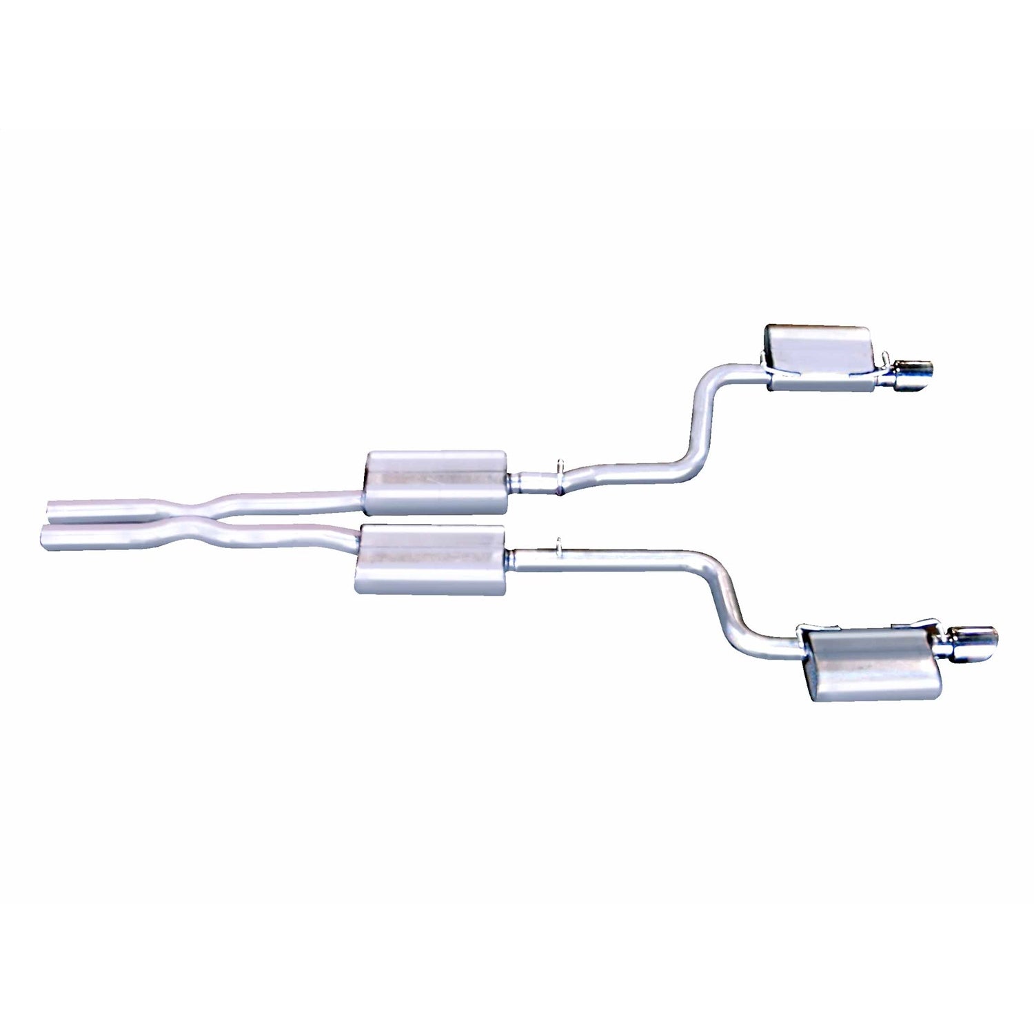 2.5in Stainless Cat-Back Dual Exhaust w/4in Tip <br> 05-10 Dodge Magnum, Charger, 05-15 Chrysler 300