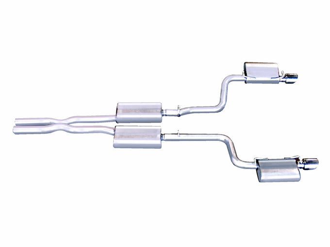 2.5in Stainless Cat-Back Dual Exhaust w/4in Tip <br> 05-10 Dodge Magnum, Charger, 05-15 Chrysler 300