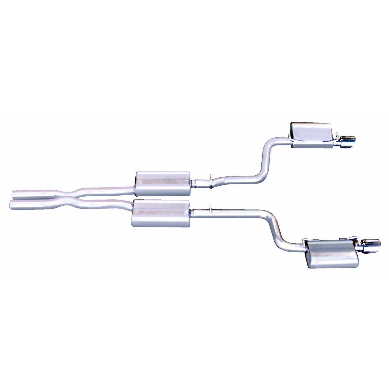 2.5in Stainless Cat-Back Dual Exhaust w/4in Tip <br> 05-10 Chrysler 300, 06-10 Dodge Charger Magnum 6.1L