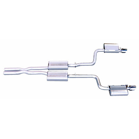 2.5in Stainless Cat-Back Dual Exhaust w/4in Tip <br> 05-10 Chrysler 300, 06-10 Dodge Charger Magnum 6.1L