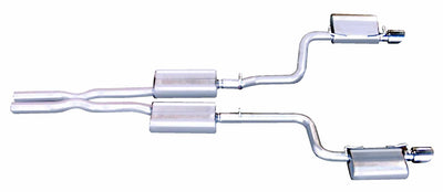 2.5in Stainless Cat-Back Dual Exhaust w/4in Tip <br> 05-10 Chrysler 300, 06-10 Dodge Charger Magnum 6.1L