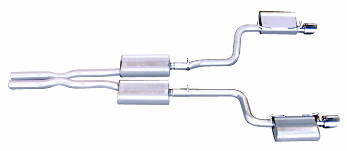 2.5in Stainless Cat-Back Dual Exhaust w/4in Tip <br> 05-10 Chrysler 300, 06-10 Dodge Charger Magnum 6.1L