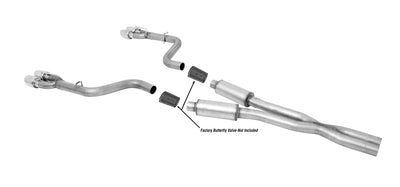 3in Stainless Cat-Back Dual Exhaust w/4in Tip <br> 2015-2023 Dodge Challenger 5.7L,6.4L,6.2L